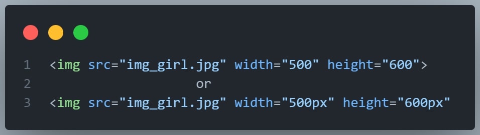 width and height attribute in pixels example